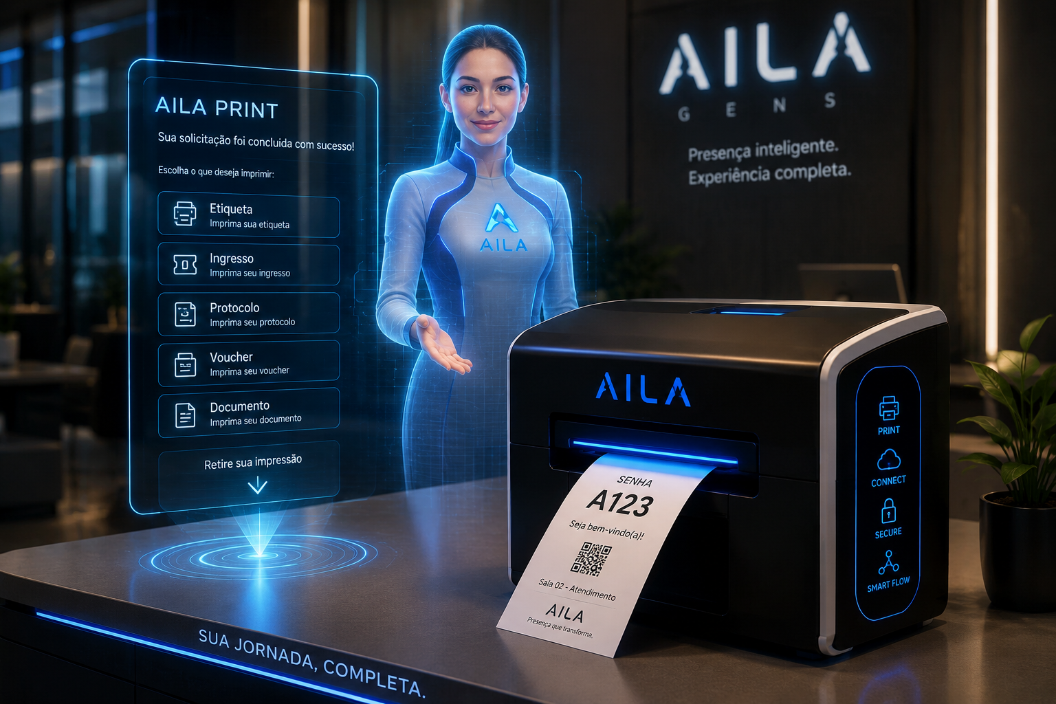 Aila Print imprimindo etiqueta, protocolo, voucher ou documento